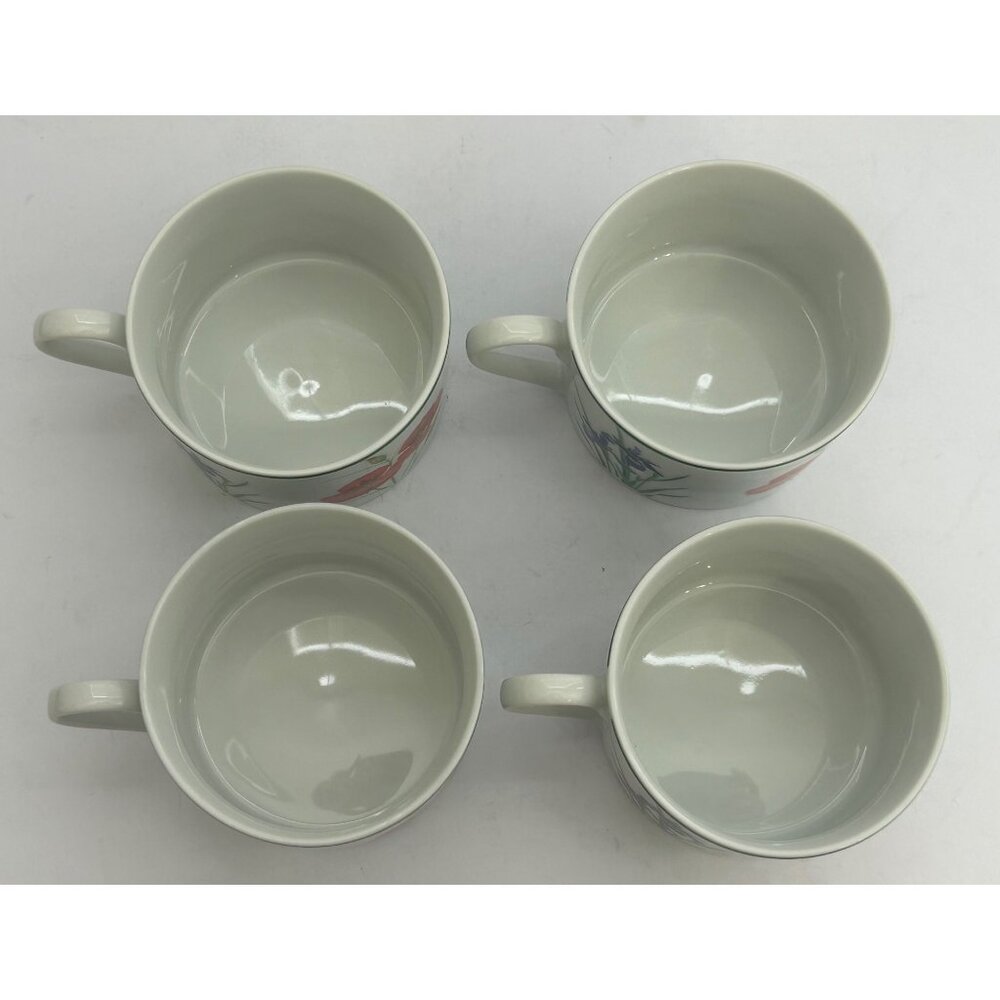 4 National Wildlife Federation Floral Coffee Tea Mugs Orchid Violets Poppy Iris - Picture 6 of 12